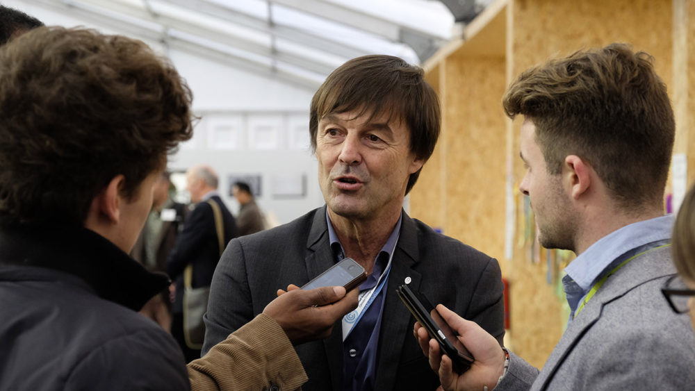 Nicolas Hulot, répondant aux questions dans les espaces Générations climat